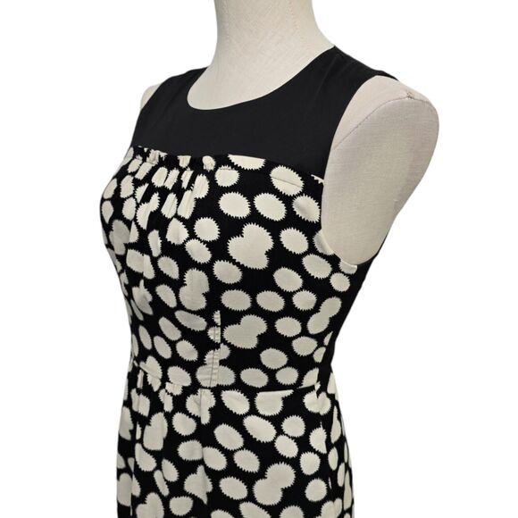 Anthropologie LEIFNOTES Womens Size 2 Notched Dots Corduroy Dress Black Ivory - Picture 12 of 14